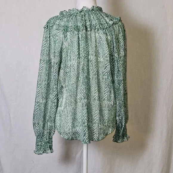 THML Blouse SZ M Lily Floral Flutter, Semi Ruffles,Smocked Sleeves,Boho,Peasant - Picture 6 of 11